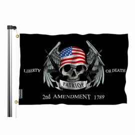 Swono Liberty Or Death 3x5 Flag 2Nd Amendment 1789 Flags Military Skull USA Flag Gun Helmet Flag Outdoor Flag Garden Yard Outdoor Outside Decorative Flag
