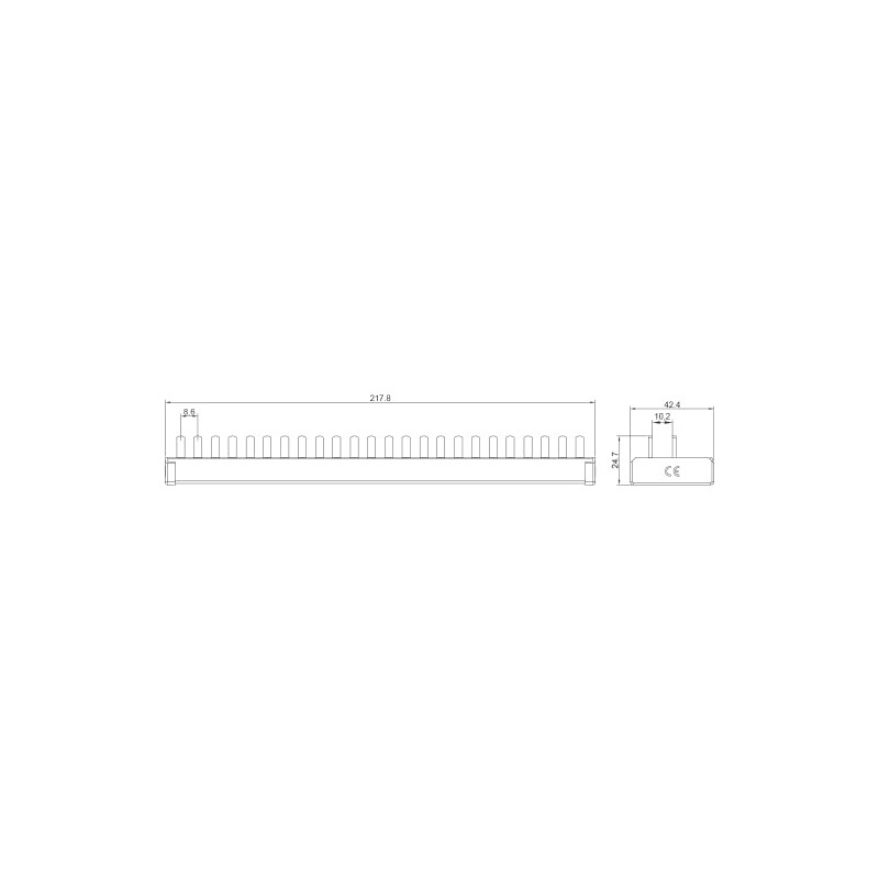 Siemens 5ST36730 Pin Busbar Compact 10mm2 3P+N 400V, Fixed Length