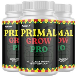 Pelican Vitamins Primal Grow Pro- Men's Health & Bodybuilding- 3 Bottles- 180 Tablets