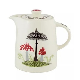 Hannah Turner - Handmade Ceramic Teapot with Toadstool (Without Strainer) - 1 Litre Teapot, 26 cm, White, DAM6258