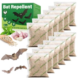 Motrapso Natural Bat Repellent Pouches, 12 Pack Natural Peppermint Oil Bird Eagle Repellent for Attic Basement Indoor Outdoor Patio Garden Porch, Pet and Family Safe, Ready to Use