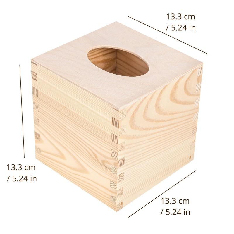 Creative Deco Square Cosmetic Tissue Box Wooden Tissue Box |