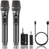 Microphone, Dual Handheld Cordless Microphone System with Rechargeable Receiver, 50H