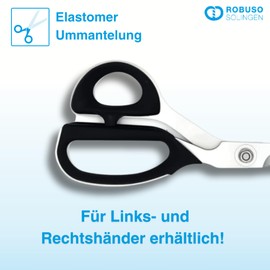 ROBUSO KAI Tailor's Scissors for Left-Handed Users, Fabric Scissors, High-Tech Scissors from Japan, Micro-Toothed, Left-Handed Scissors, Left 9.5 Inches (25 cm), Rustproof Stainless Steel, Solid