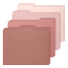 Whaline 24 Pack Dusty Pink File Folders Letter Size 4 Colors Gradient Pink File Pockets with 1/3 Cut Tab for Home Office Classroom Supplies, 8.9 x 11.6 Inch