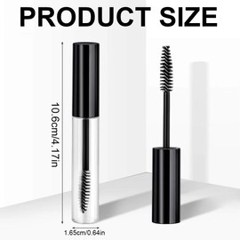 Reccisokz 2 Pieces Transparent Eyelash Mascara, Empty Mascara Container, Empty Mascara Tube and Eyelash Brush, Refillable