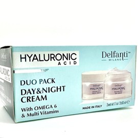 Delfanti-Milano Delfanti Milano • HYALURONIC • Age Defying DUO pack • Day + Night Creams • Face, Neck Décolleté Moisturizing Cream for Firming, Tightening and Wrinkles • Made in Italy