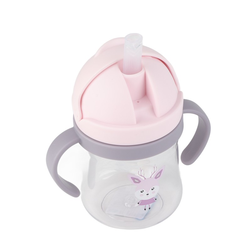 250ml Straw Cup Leak Proof Soft Spout Lovely Pattern Easy