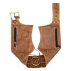 Unisex Leather Cowboy festival hip waist utiliy bag-Brown-S/M