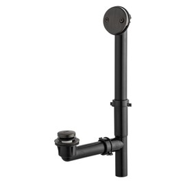 Artiwell 1-1/2" Black Tubular Bath Drain Kit with Tip-Toe Bath Drain Stopper, Touch-Toe Tub Drain, Tip Toe Bathtub Drain Waste and Overflow With Plug and Bathtub Overflow Drain Cover,Oil Rubbed Bronze
