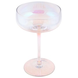 Karma Mid Century Champagne Coupe, Four Pack Set, Clear Luster