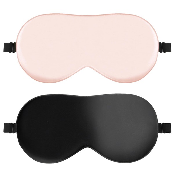 Quelcc Quelcc Sleep Mask, 2 Pack Silk Eye Mask, Soft