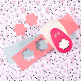 Vaessen Creative Motivstanzer Blume, L, Maxi Stanzer, Motivlocher aus Metall und Plastik, Ausgestanztes Motiv 37,5 x 34,4 mm, zum Basteln mit Papier, Lila