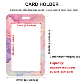 3 Pack Badge Reels Retractable with Carabiner Reel Clip,Identity ID Badge Holder Case,Nurse Doctor Office School Teacher Name Credit Card Pocket(A-Pretty Marble 3pack-d)