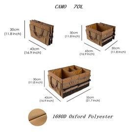 Tongketec Large Truck Bed Organizer, Trunk Organizer With Lid For SUV, Truck, Car Trunk Organizer, Foldable Organizer, Brown, 4-Compartments With Handle