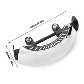 Aramox ABS & Chrome Espejo Retrovisor Universal para Motocicleta Espejo Retrovisor Holográfico, Cromado 180 Espejo Retrovisor Ultra Gran Angular Montaje Central del Parabrisas, Cromado Plateado