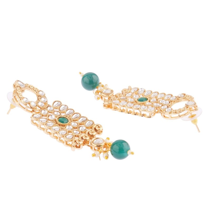 Efulgenz Conjunto de joyería india, gargantilla Kundan de perlas de