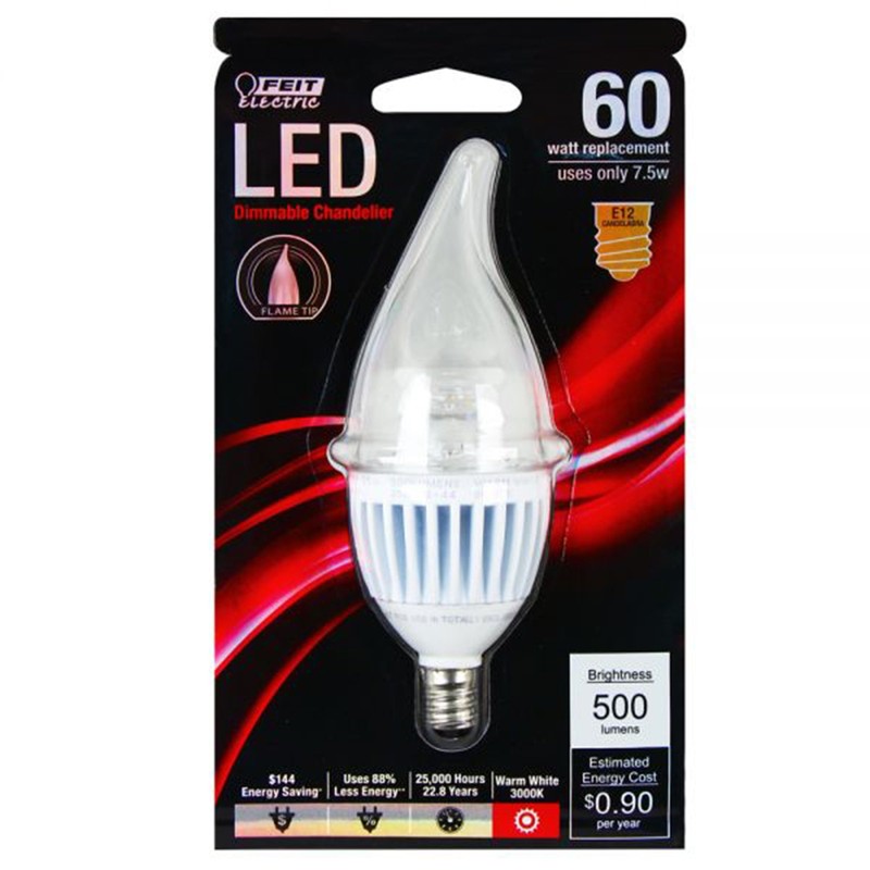 Feit Led Accent Bulb 8 W 500 Lumens Clear Candelabra