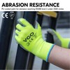 Vgo 15 Pairs PU Coated Work Gloves Men,Gardening,Construction,Warehousing,Landscaping Use (M,Fluorescent