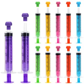 ZWQLZG 12pcs 10ml Syringe Liquid Measuring Syringes with Cap, Individually Sterile Sealed Lab Syringes with Measurement for Measuring Liquids, Scientific Labs Experiment, Feeding Pets