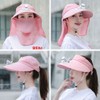 Summer Women USB Charging Fan Visor Hat with Face Neck
