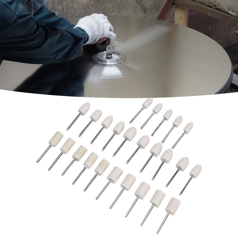25Pcs Felt Polishing Wheel, Wool Buffing Grinding Bits Grinder Head