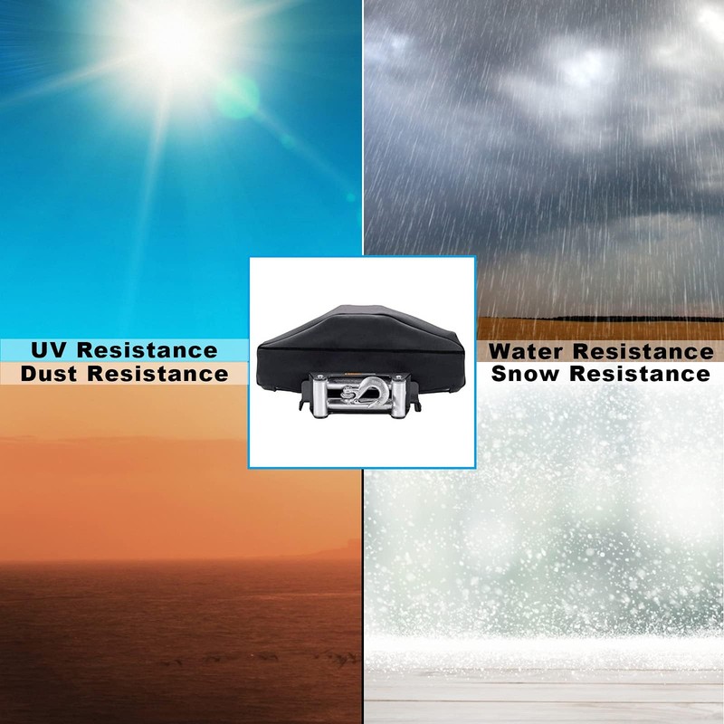 Winch Cover,Heavy Duty UV-resistant Waterproof Winch Protective Cover with Drawstring,Indoor/Outdoor