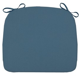 Barnett Home Decor Memory Foam Seat Cushion for Kitchen Chairs - Cotton Duck Bluebell 15 x 17 x 2 Thin Chair Pad, High Density Foam Cushion with 100% Cotton Cover Made in USA (Flat Pad/No Trim)