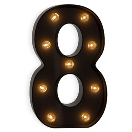 Light Up Numbers 8 Black Light Up Letters Marquee Letters for Wall Decor Marquee Number 80th Birthday Decorations for Women Party Supplies Retirement Party Decorations Living Room Decor Home Decor