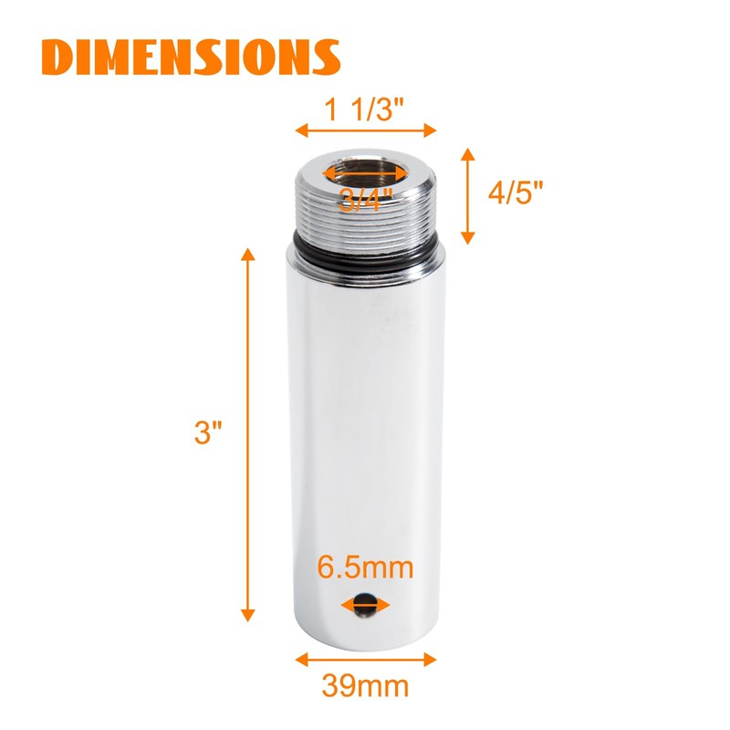 Eumti 39mm Fork Tube 3" Extension Kit Chrome Compatible With