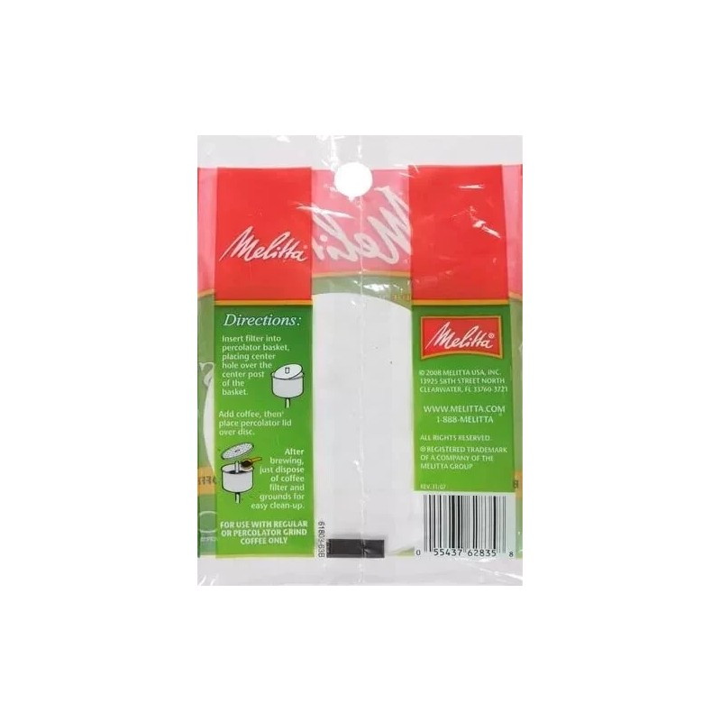 See Description Melitta 3.5 Percolator Disc Coffee Filters, White, 100