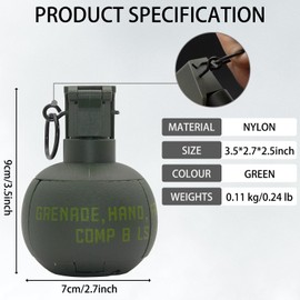 Disratw M67 Tactical Grenade Airsoft Grenade Toys Plastic CS Battle Game Toy Hand Grenades Pull Ring Toys Role Play Model Prop for Age 14+ (Green)