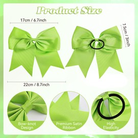 J.CARP Hair Bows Hair Ribbon, Bow Hair Ties, Ribbon Hair Bows for Women Girls Kids, Elastics Hair Scrunchies for Thick Thin Hair 4PCS Light Green