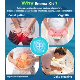 Enema Kit for Colon Cleansing - Anal Douche Anti Back-Flow with Syringe Handle & 3 Nozzle Tips - Vaginal Douche for Women/Douches for Men - 600ml / 20.29 OZ