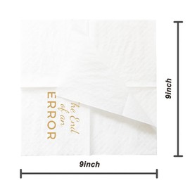 SharkBliss Divorce Party Cocktail Napkins, 50 Pack Divorce The End of an Error Paper Cocktail Napkins in Bulk for Divorce Party Table Decorations 2-Ply, 5x5 Inches (Gold)