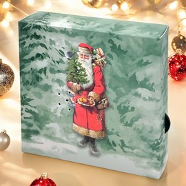 MIJOMA Soundbox with Christmas Music, Speaker with Motion Sensor, Adjustable Volume, On/Off Switch, for Bathroom, Hallway, Office, Living Room (Santa - Silent Night)