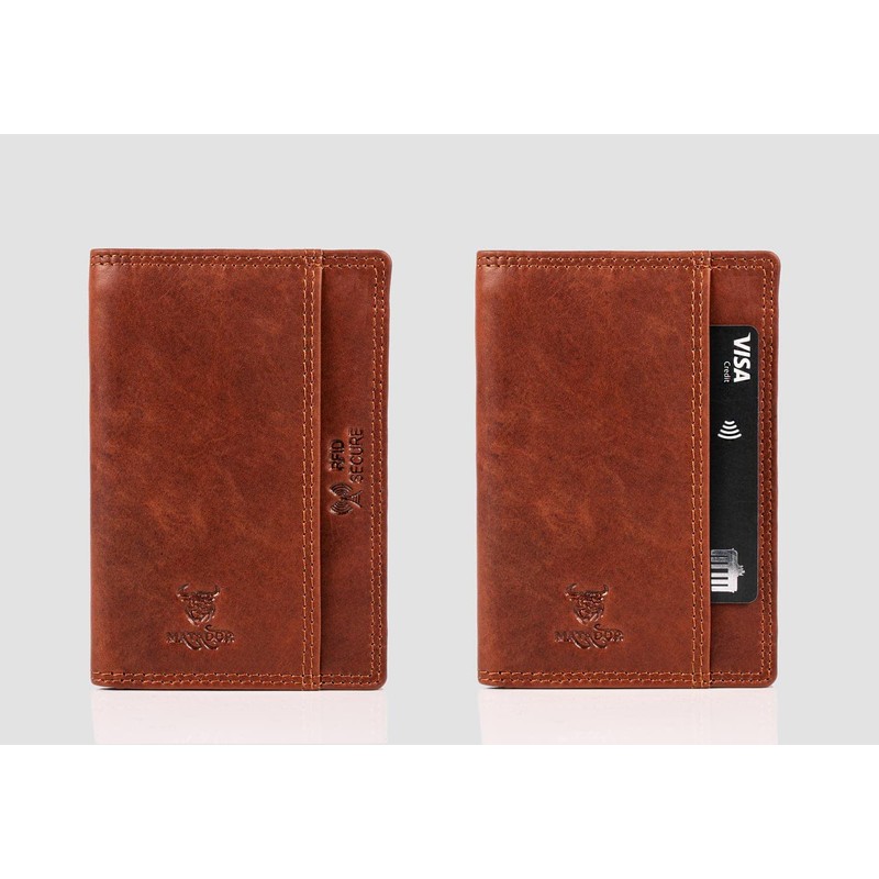 Protective Men's/Women's Unisex Leather Wallet Purse in Vintage Brown Wallet