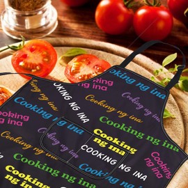CENWA Funny Philippines Filipino Cooking ng Ina Apron Filipino Mothers Day Gift Birthday Retirement Unique Gift (cooking ng apron)