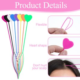 JJUNW 24 Pcs Inverted Hair Accessories Tools, Beads for Braids Hair Beading Tools Beading Tools Set Bead Threader, Ponytail Maker Beading Tools for Kids and Girls, Easily Create Beaded Hairstyles