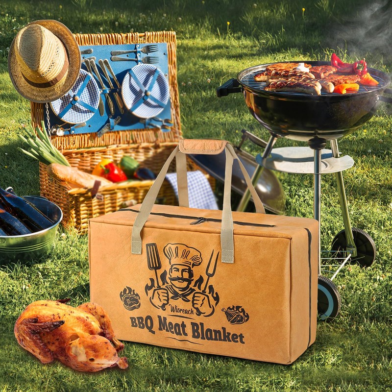 Wisreach Insulated BBQ Meat Resting Blanket, 18" Extra-Large Triple-Layer Brisket