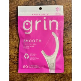 Grin x2 Grin Smooth Gentle Floss Plastic Flossers 60 Pick Flossers Minty- 120ct total