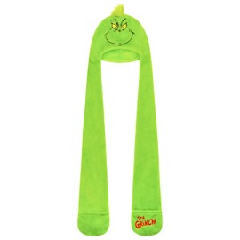 The Grinch Hat and Gloves Ladies Winter Accessories Men Teenagers, Funny Long Hat Mitten Christmas Gifts Secret Santa (Green 1 Pcs)