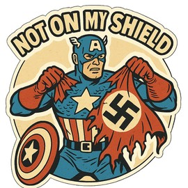 Captain America Retro Comic Sticker (3.25" x 3.25")