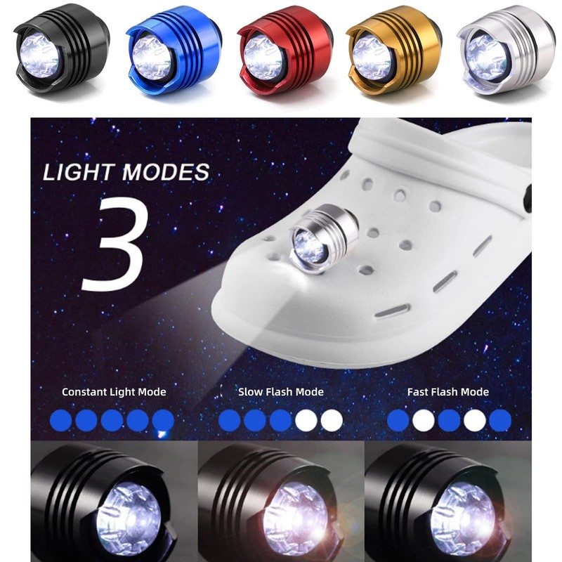 ciciglow Headlight for Crocs, 2 Piece Torch Attachment for Crocs,