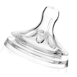 4 Tetinas para Biberones, Silicona Suave, Transparente, 6-12 Meses, Calibre Ancho, Fácil Instalación, Diseño de Pétalos, Múltiples Usos, para Alimentación con Leche