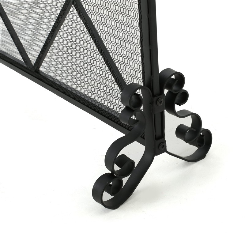 Christopher Knight Home Howell Single Panel Iron Fireplace Screen, Black
