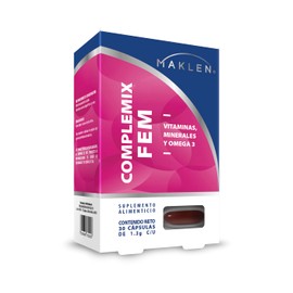 FEM MultiVit  Multivitaminico para Mujer con Omega 3  30 Capsulas Softgels  Complemix Fem Conjunto de Vitaminas, Minerales y Omega 3 para la Mujer... 