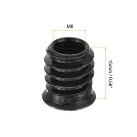 sourcing map 50Pcs Threaded Inserts, M8-1.25x15 Zinc Plated Carbon Steel Hex Socket Drive Screw-in Nut Threaded Inserts for Wood Working Tools and Accessories