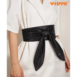 Women Obi Belt Fashion Wrap Around Wide Waistband Knotted Cinch Belt for Dress by WHIPPY