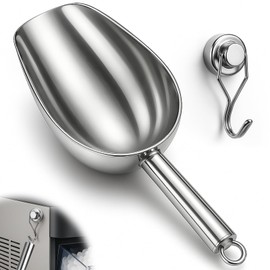 Stainless Steel Ice Scoop for Freezer with Magnetic Hook - Ice Scoop for GE Profile Opal 2.0 Nugget Ice Maker, for Kitchen Bar Party Accessories (Large)